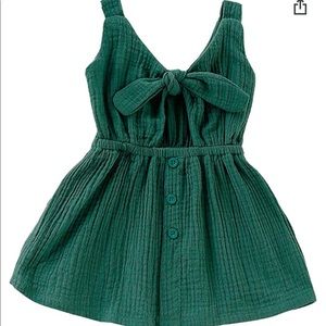 Baby girl summer dress. 12-18M. Hunter green. NWT